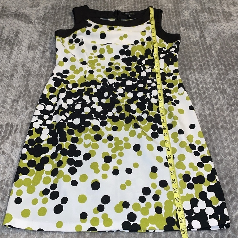 RN Studio/Ronni Nicole Sheath Polka Dot Dress. Size 12. Green/Black/White - Picture 11 of 11
